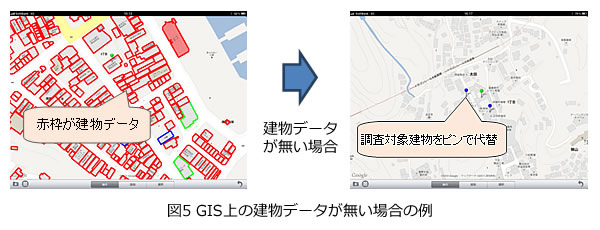 GIS上の建物データが無い場合の例